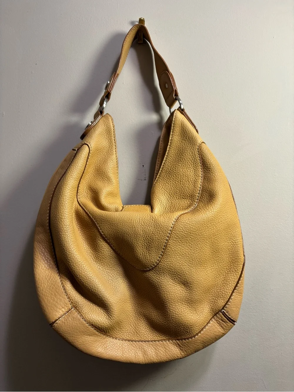 MICHAEL Michael Kors Pebbled Hobo Bag in Mustard Yellow